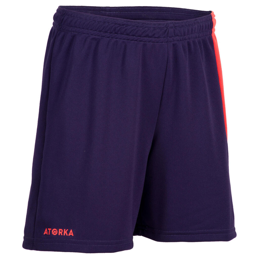 H100 Kids' Handball Shorts - Purple/Pink