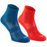 Confort children's athletics socks high pack of 2 blue fluo red