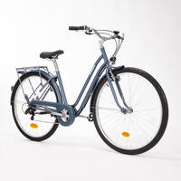 אופני עיר עם מסגרת נמוכה דגם Elops 120 - כחול