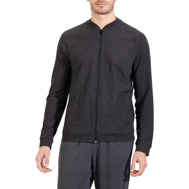 Men's Gym Jacket Light Warm Jercey 100 Grey