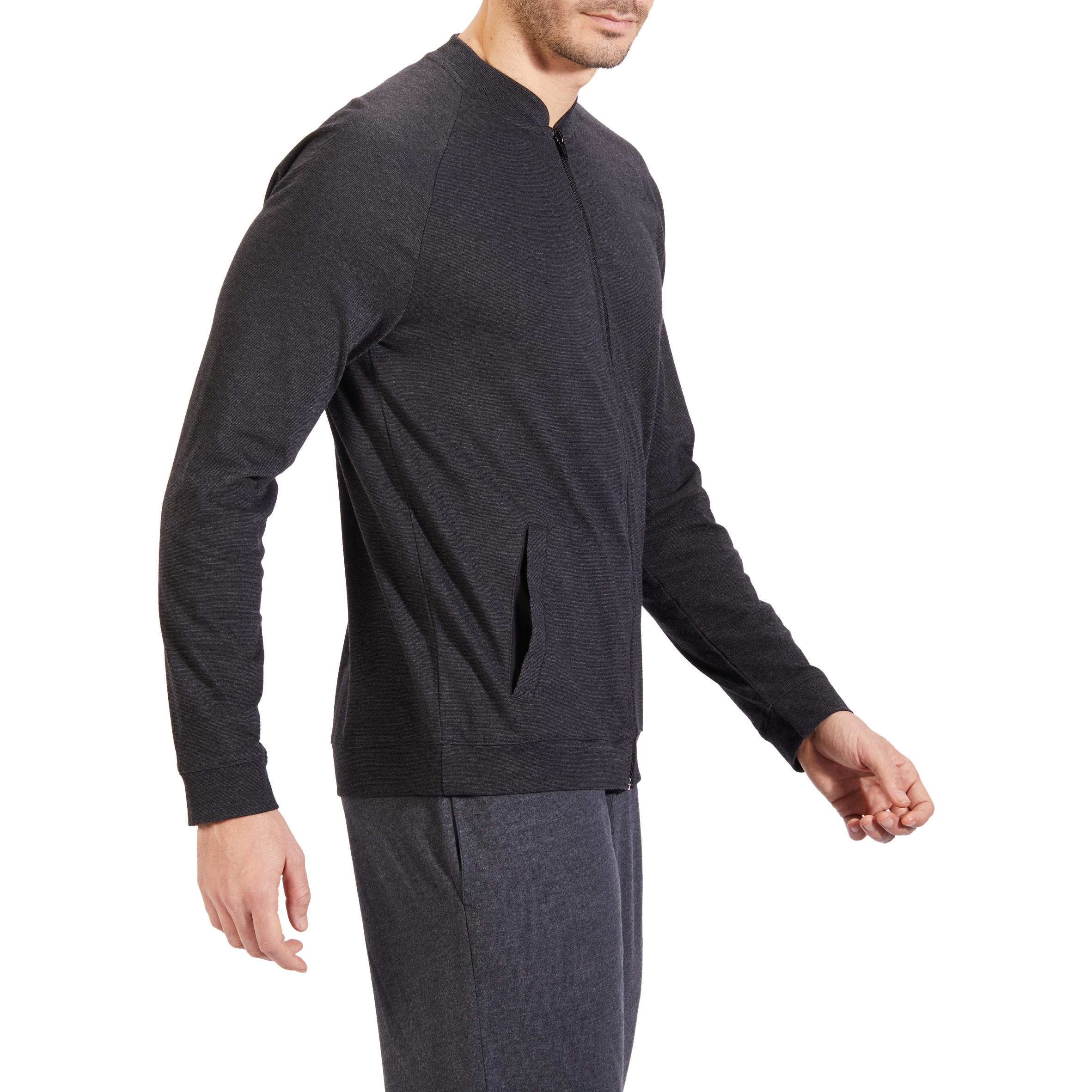 

Men' Gym Jacket Light Warm Jercey 100 - Grey -  By DOMYOS | Decathlon
