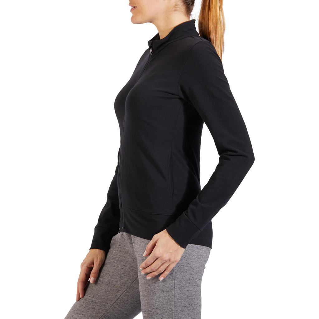 100 Women's Pilates & Gentle Gym Jacket - Light Blue