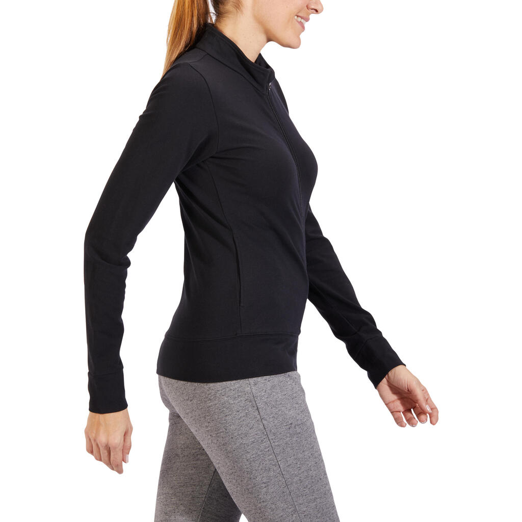 100 Women's Pilates & Gentle Gym Jacket - Light Blue