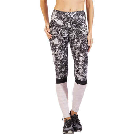 Fit+ 500 Women's Slim-Fit Gym and Pilates Leggings - Desert Rose Print