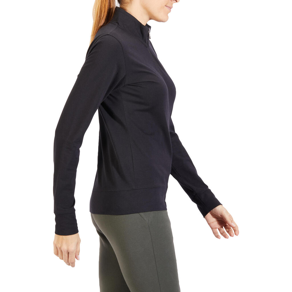 100 Women's Pilates & Gentle Gym Jacket - Light Blue