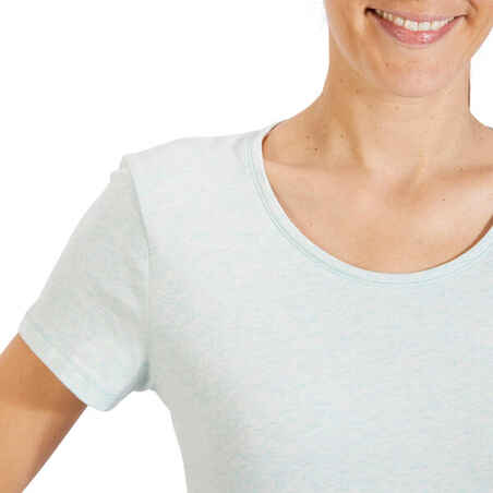500 Women's Regular-Fit Pilates & Gentle Gym T-Shirt - Green