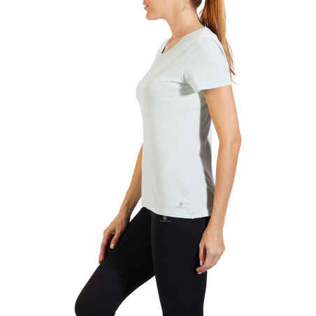 500 Women's Regular-Fit Pilates & Gentle Gym T-Shirt - Green