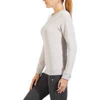 500 Women's Gentle Gym Sweatshirt - Mottled Light Grey