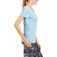 500 Regular-Fit Pilates & Gentle Gym T-Shirt - Blue