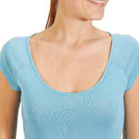 500 Women's Slim-Fit Short-Sleeved Gym & Pilates T-Shirt - Glacier Blue