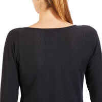 T-Shirt 900 manches longues Gym & Pilates Femme noir