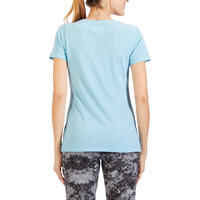 500 Regular-Fit Pilates & Gentle Gym T-Shirt - Blue