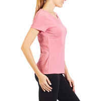 500 Women's Regular-Fit Gym T-Shirt - Mottled Dark Pink