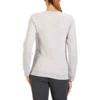 500 Women's Gentle Gym Sweatshirt - Mottled Light Grey