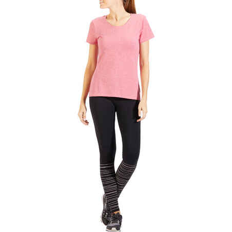 500 Women's Regular-Fit Gym T-Shirt - Mottled Dark Pink