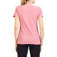 500 Women's Regular-Fit Gym T-Shirt - Mottled Dark Pink