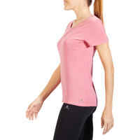 500 Women's Regular-Fit Gym T-Shirt - Mottled Dark Pink