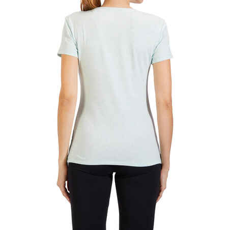 500 Women's Regular-Fit Pilates & Gentle Gym T-Shirt - Green