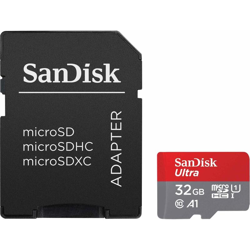 Carte mémoire microSD HC 32 GB + Adaptateur SD, Classe 10