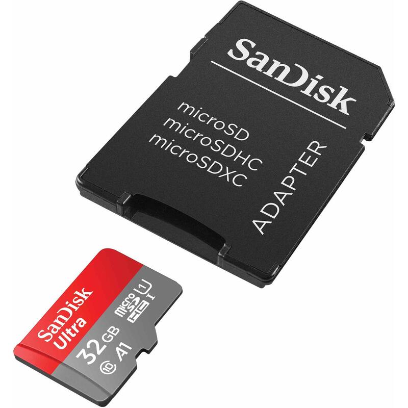 Carte mémoire microSD HC 32 GB + Adaptateur SD, Classe 10, homologuée A1