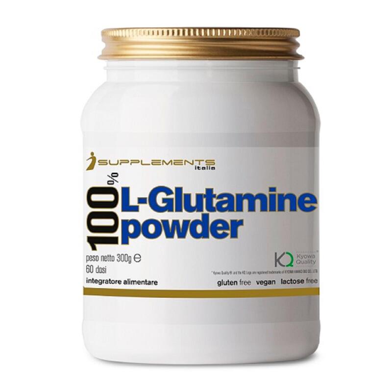 Glutammina Isupplements in polvere 100% L-Glutamine Powder GLUTEN FREE 300g