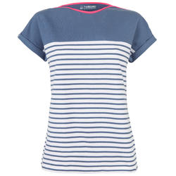 T-Shirt Manches courtes - marinière de voile Sailing 100 Femme Bleu gris
