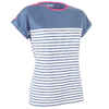 Γυναικεία κοντομάνικη μπλούζα 100 Adventure για ιστιοπλοΐα - Μπλε γκρι