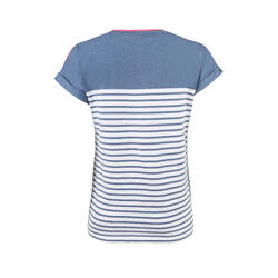 T-Shirt Manches courtes - marinière de voile Sailing 100 Femme Bleu gris