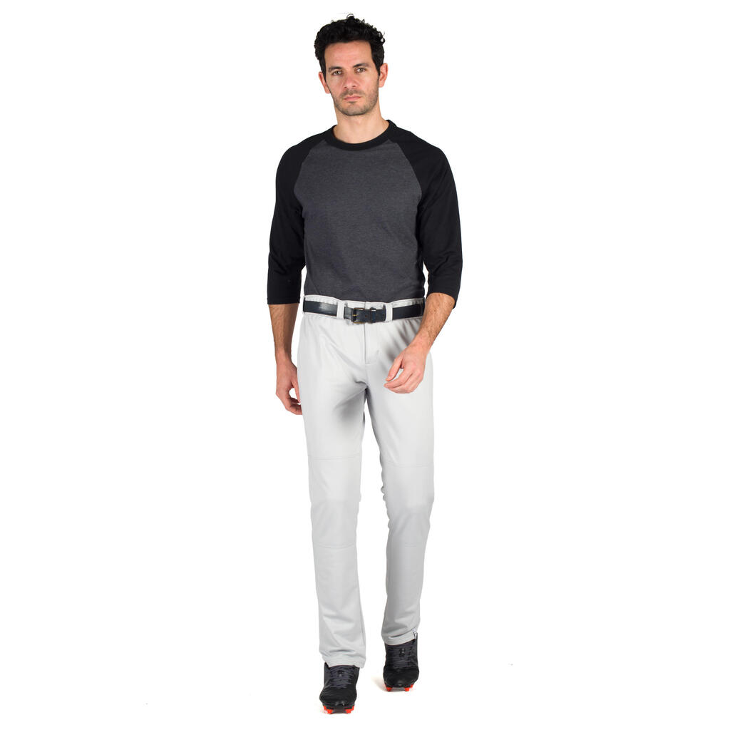 Baseball-Shirt BA 550 ¾-Arm Erwachsene dunkelgrau
