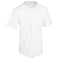 Camiseta manga corta de béisbol para adultos BA 550 blanco