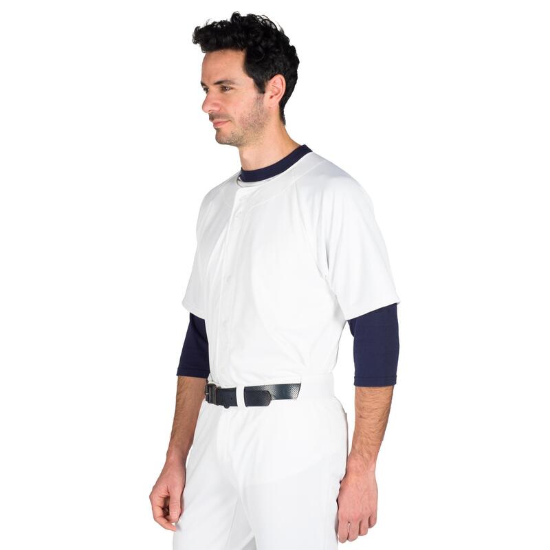 Camiseta manga corta de béisbol para adultos BA 550 blanco