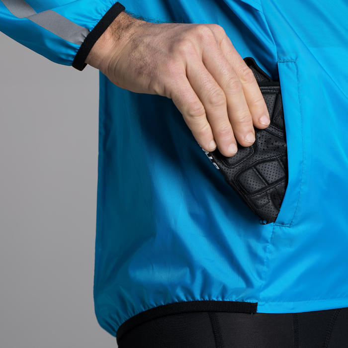 fahrrad-regenjacke rennrad 100 herren neon-limettengrün b'twin