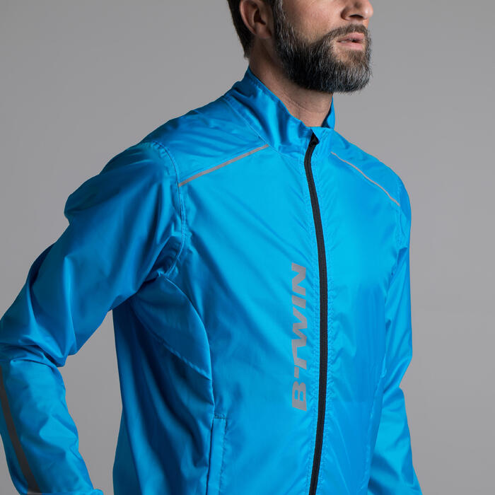 fahrrad-regenjacke rennrad 100 herren neon-limettengrün b'twin