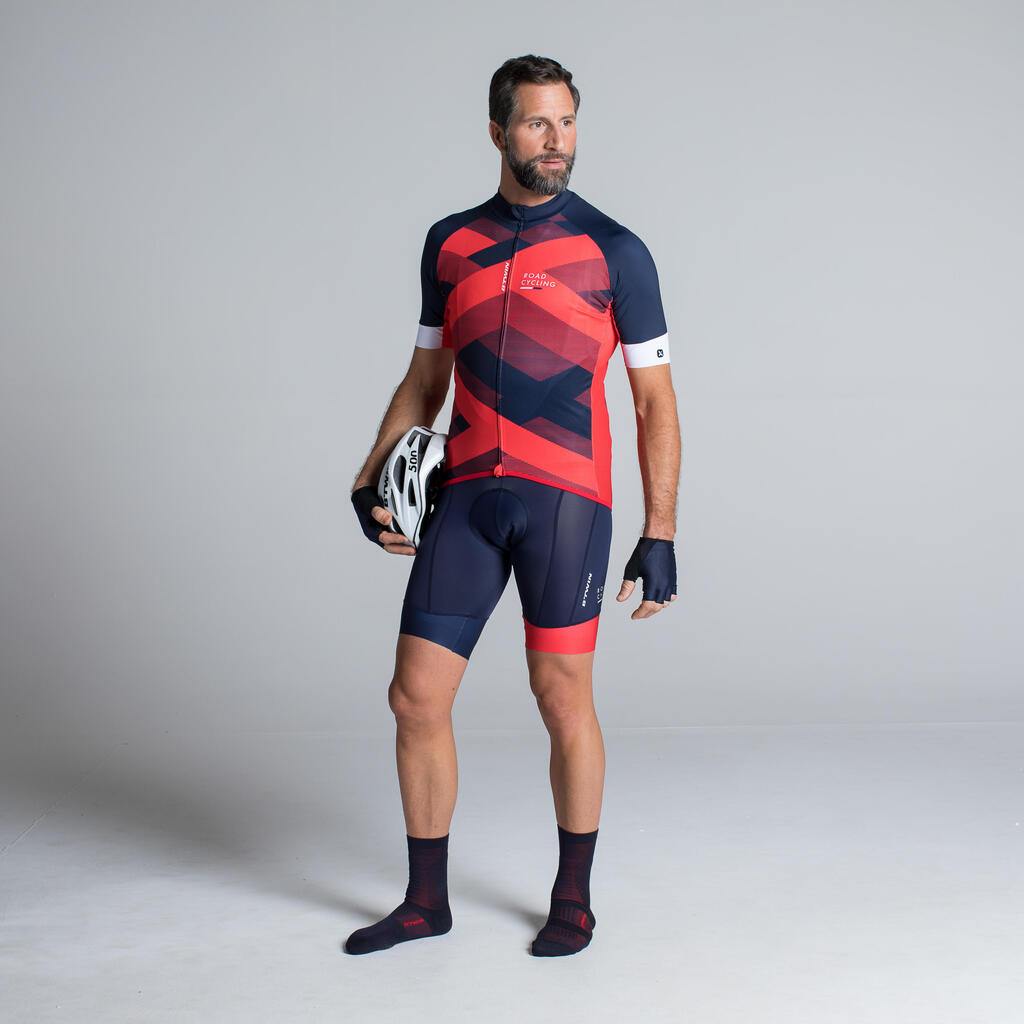 Radtrikot kurzarm Rennrad RC 500 X Herren blau