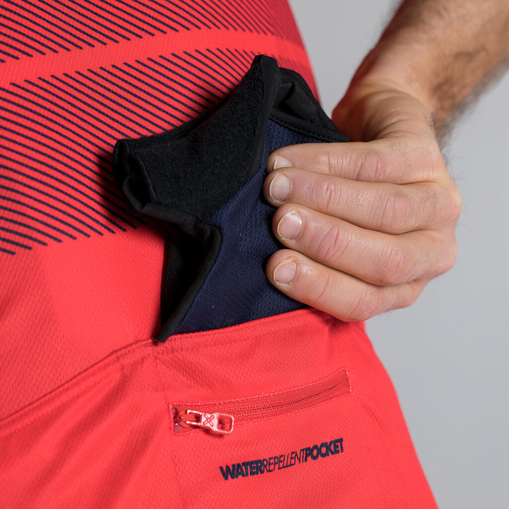 Ärmelloses Radtrikot Rennrad 900 Herren rot/marineblau