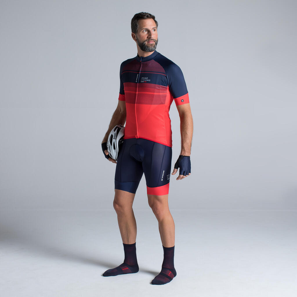 Radtrikot kurzarm Rennrad RC 500 X Herren blau
