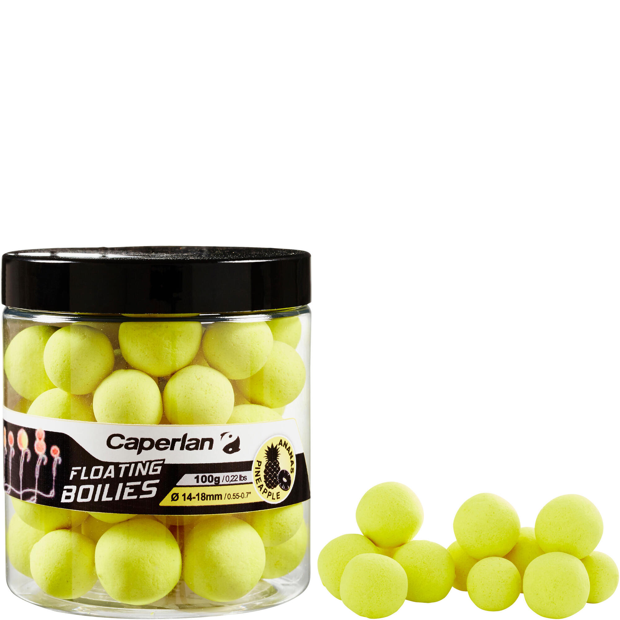 FLOATING BOILIES CARP FISHING 14MM AND 18MM 100 G PINEAPPLE Caperlan