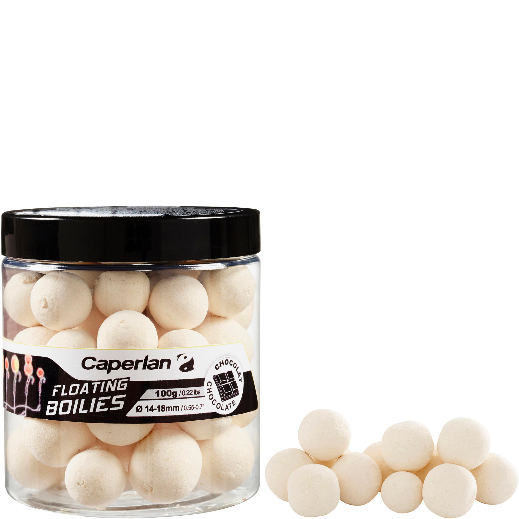 FLOATING BOILIES CARP FISHING 14 and 18mm 100g WHITE CHOCO ...