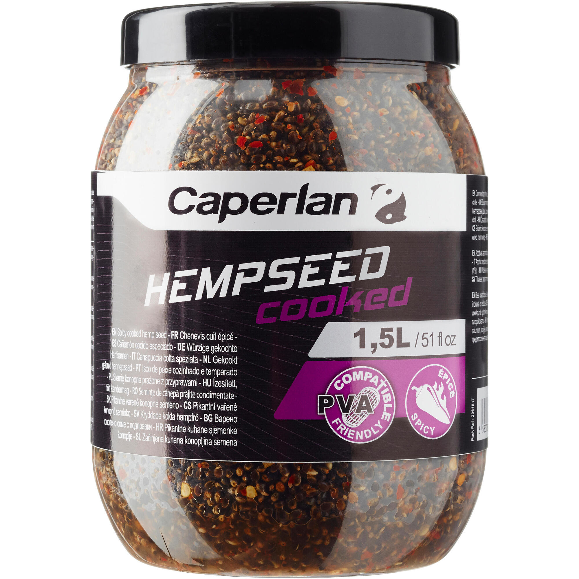 SEMILLAS DE CÁÑAMO COCIDO PARA PESCAR CARPAS HEMPSEED COOKED 1,5 L