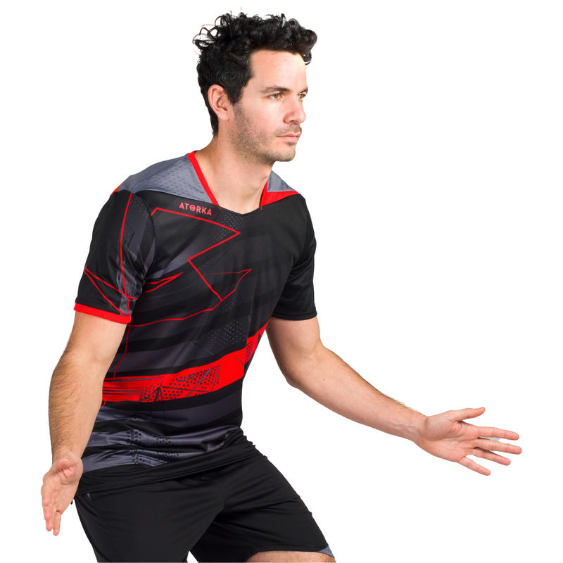 H500 Handball Jersey Black/Red Decathlon