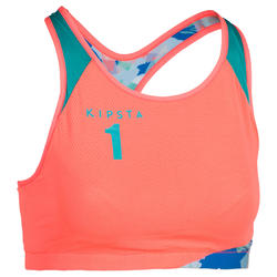 Brassière de beach-volley BV 500 orange réversible