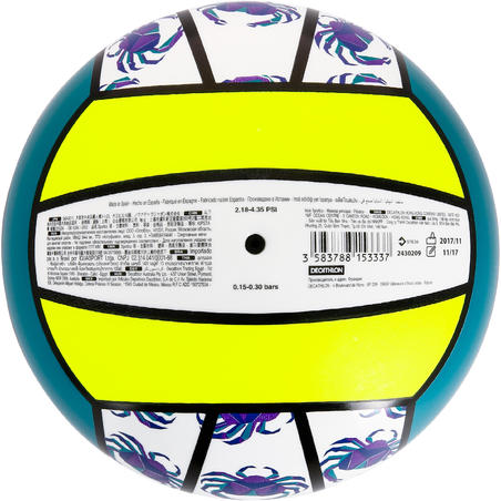 Ballon de beach-volley BV100 jaune et vert