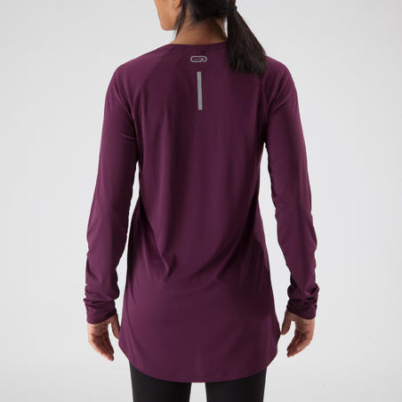 TS MANCHES LONGUES JOGGING FEMME RUN SUN PROTECT LONG BORDEAUX