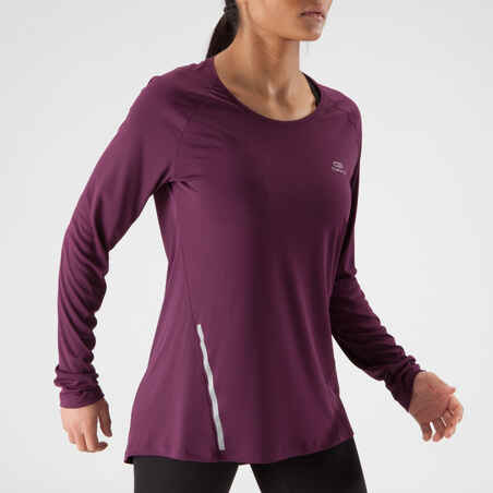 RUN SUN PROTECT LONG LS RUNNING T-SHIRT BURGUNDY