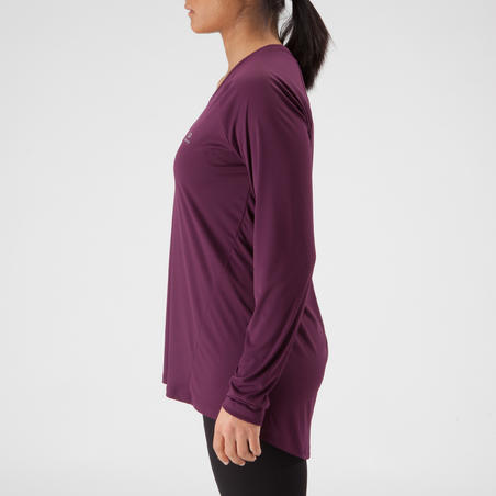 TS MANCHES LONGUES JOGGING FEMME RUN SUN PROTECT LONG BORDEAUX