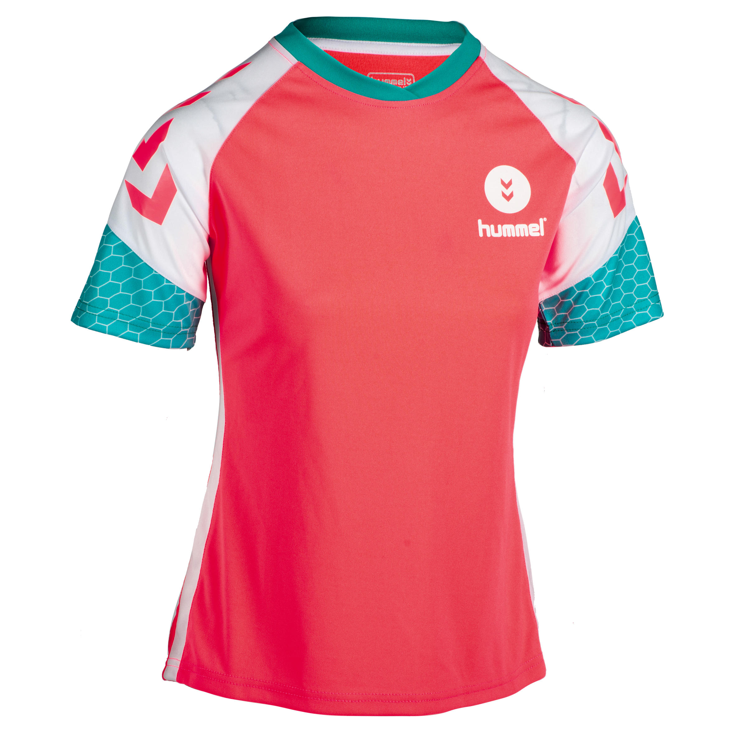 Hummel Handbalshirt Voor Dames Roze Wit Turquoise hummel kopen in de aanbieding