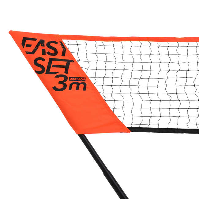 PERFLY 3 m Badminton Net Easy Set Orange Decathlon