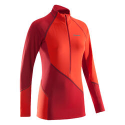 Polar 1/2 cremallera ALPINISMO MUJER Bermellón y granate