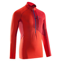 SUDADERA DE ALPINISMO 1/2 CREMALLERA HOMBRE Rojo bermellón