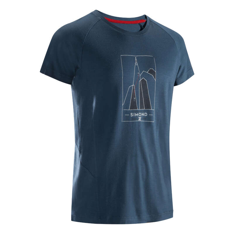 CLIMBING CLOTHING Climbing - MEN’S WOOL T-SHIRT GREY SIMOND - Climbing